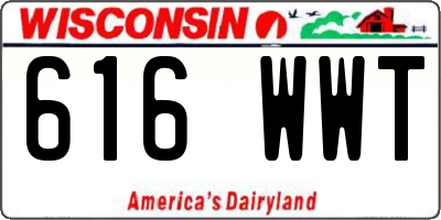 WI license plate 616WWT