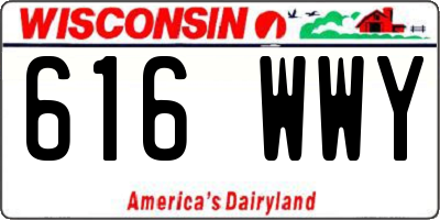 WI license plate 616WWY