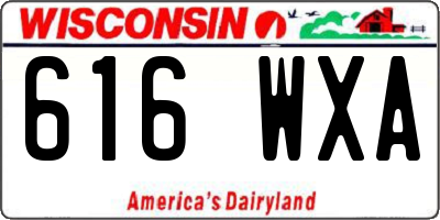 WI license plate 616WXA