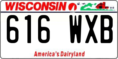 WI license plate 616WXB