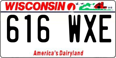 WI license plate 616WXE