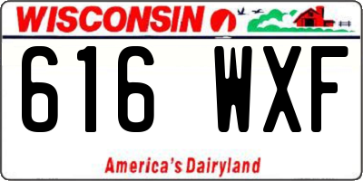 WI license plate 616WXF