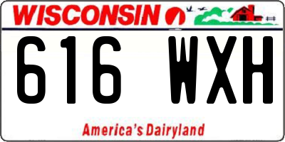 WI license plate 616WXH