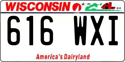 WI license plate 616WXI