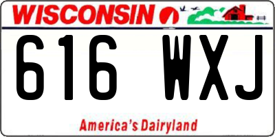 WI license plate 616WXJ