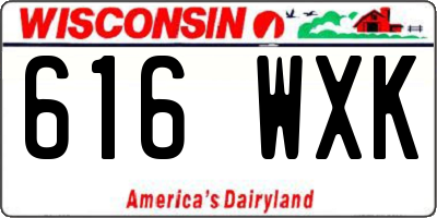WI license plate 616WXK