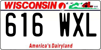 WI license plate 616WXL