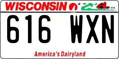 WI license plate 616WXN
