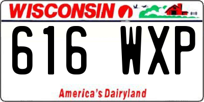 WI license plate 616WXP