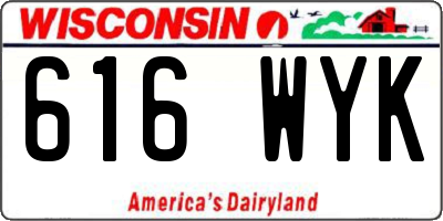 WI license plate 616WYK