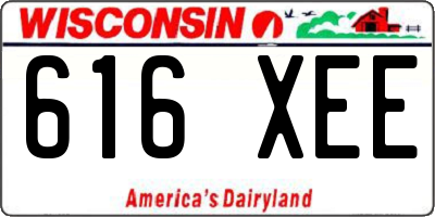 WI license plate 616XEE