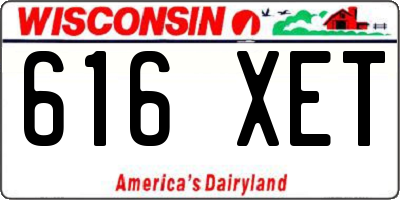 WI license plate 616XET