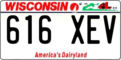 WI license plate 616XEV