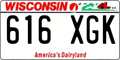 WI license plate 616XGK