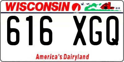 WI license plate 616XGQ