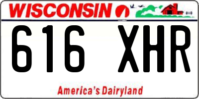 WI license plate 616XHR