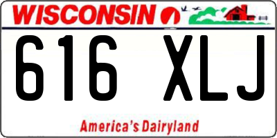WI license plate 616XLJ
