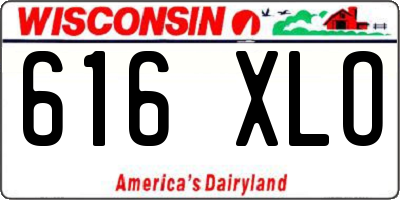 WI license plate 616XLO