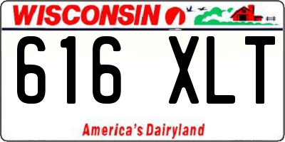 WI license plate 616XLT