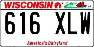 WI license plate 616XLW