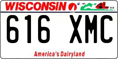 WI license plate 616XMC