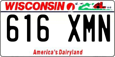 WI license plate 616XMN