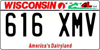 WI license plate 616XMV