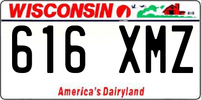 WI license plate 616XMZ
