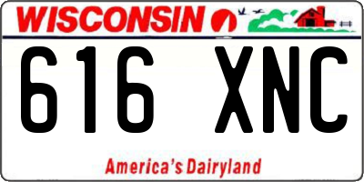 WI license plate 616XNC