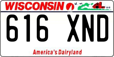 WI license plate 616XND