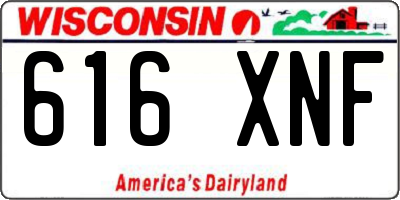 WI license plate 616XNF