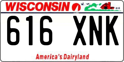 WI license plate 616XNK