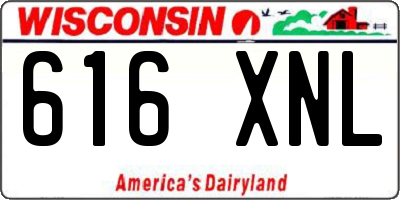 WI license plate 616XNL