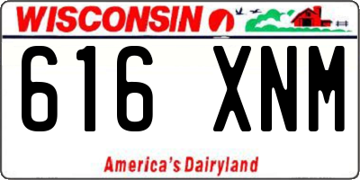 WI license plate 616XNM
