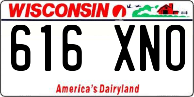 WI license plate 616XNO