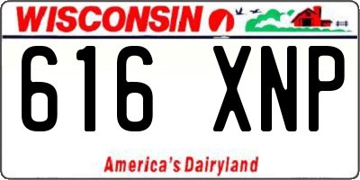 WI license plate 616XNP