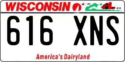 WI license plate 616XNS