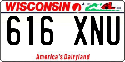 WI license plate 616XNU