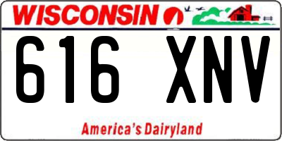 WI license plate 616XNV