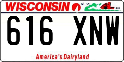 WI license plate 616XNW
