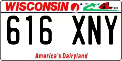 WI license plate 616XNY