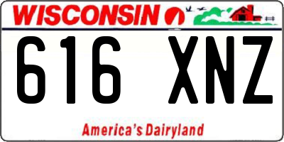 WI license plate 616XNZ