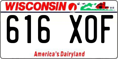 WI license plate 616XOF