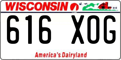 WI license plate 616XOG
