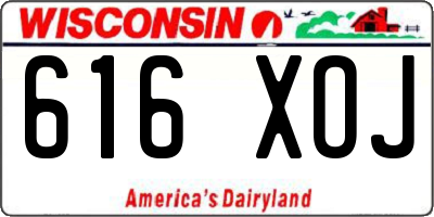 WI license plate 616XOJ