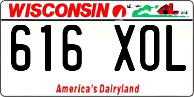 WI license plate 616XOL