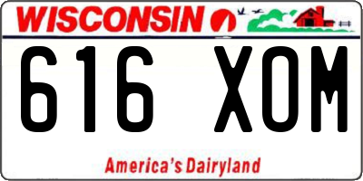 WI license plate 616XOM