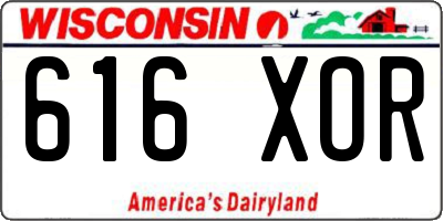 WI license plate 616XOR