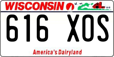 WI license plate 616XOS
