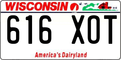 WI license plate 616XOT